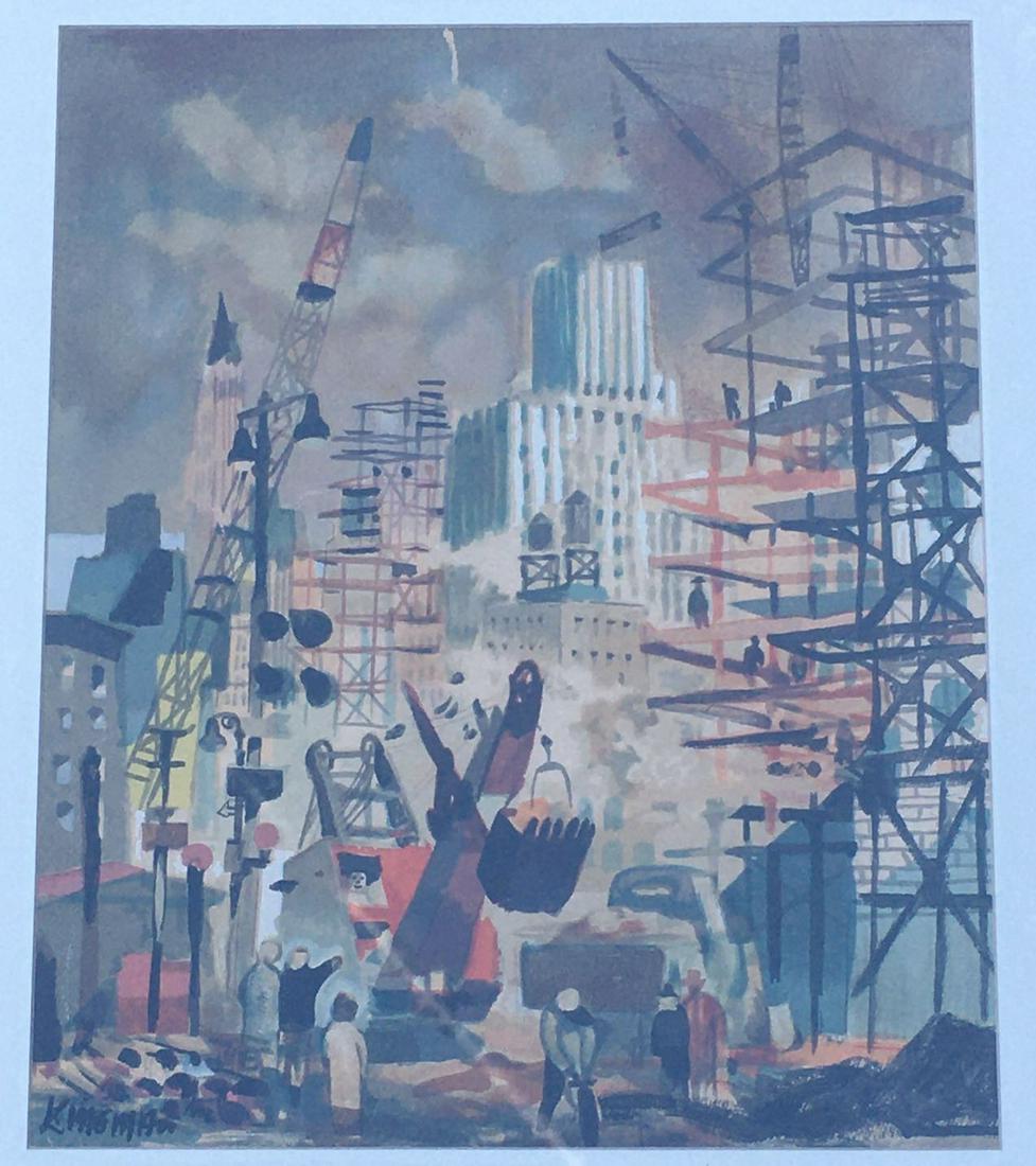 DONG KINGMAN 1911-2000 CHINESE AMERICAN WATERCOLOR ON PAPER URBAN LANDSCAPE (1 of 6)