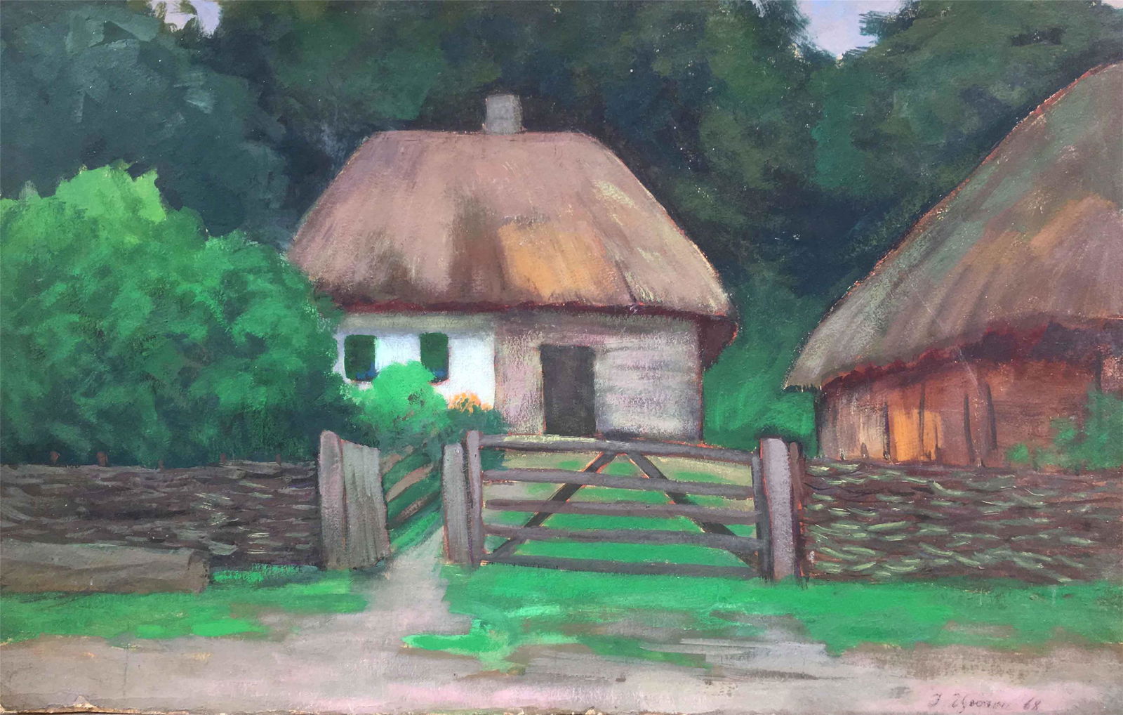 Gouache painting old houses Ivan Kirillovich Zyupka (1 of 10)