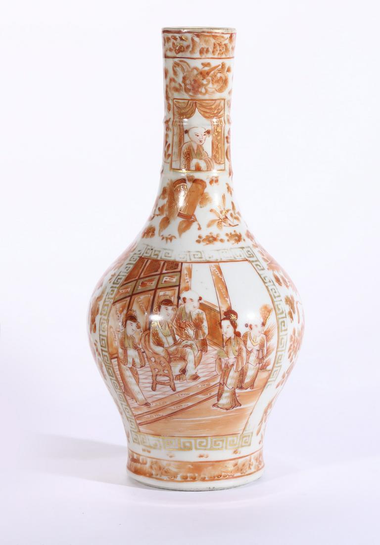 Chinese Porcelain Iron Red Figures Vase