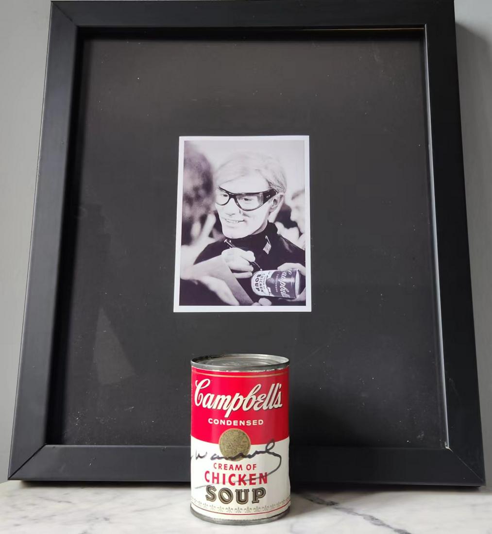 ANDY WARHOL SIGNED CAN WITH SILVER GELATIN PHOTO (1 of 8)