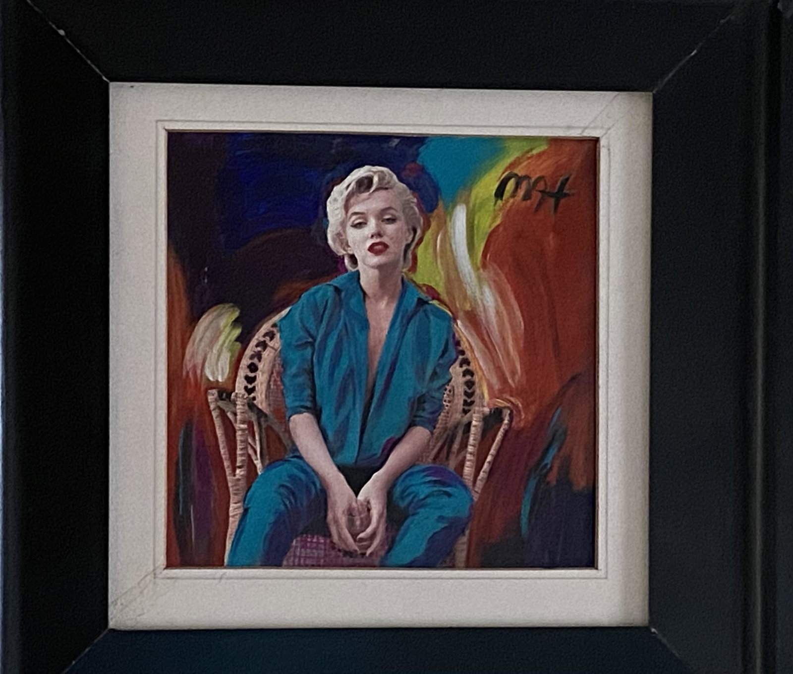 PETER MAX B.1937 ACRYLIC PAINTING ON CANVAS MARYLIN MONROE NO.12 SIGNED AND STAMPED: PETER MAX B.1937 ACRYLIC PAINTING ON CANVAS MARYLIN MONROE NO.12 SIGNED AND STAMPED. PETER MAX 2007 Acrylic Painting. Signed and Stamped. Title as Marylin Monroe "NO.12". Frame size 21.7in by 21.7in. 