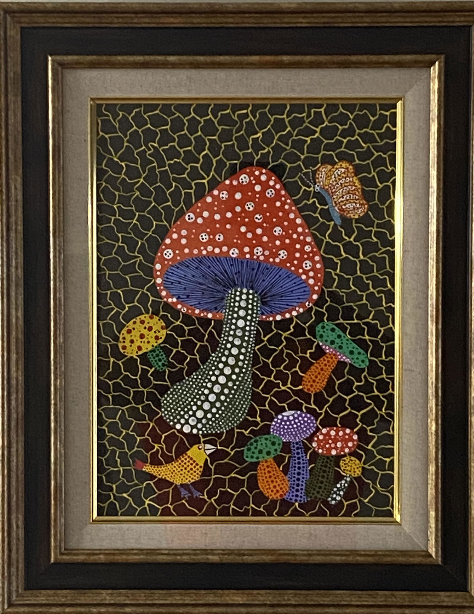 YAYOI KUSAMA OIL PAINTING ON CANVAS MUSHROOM (1 of 9)