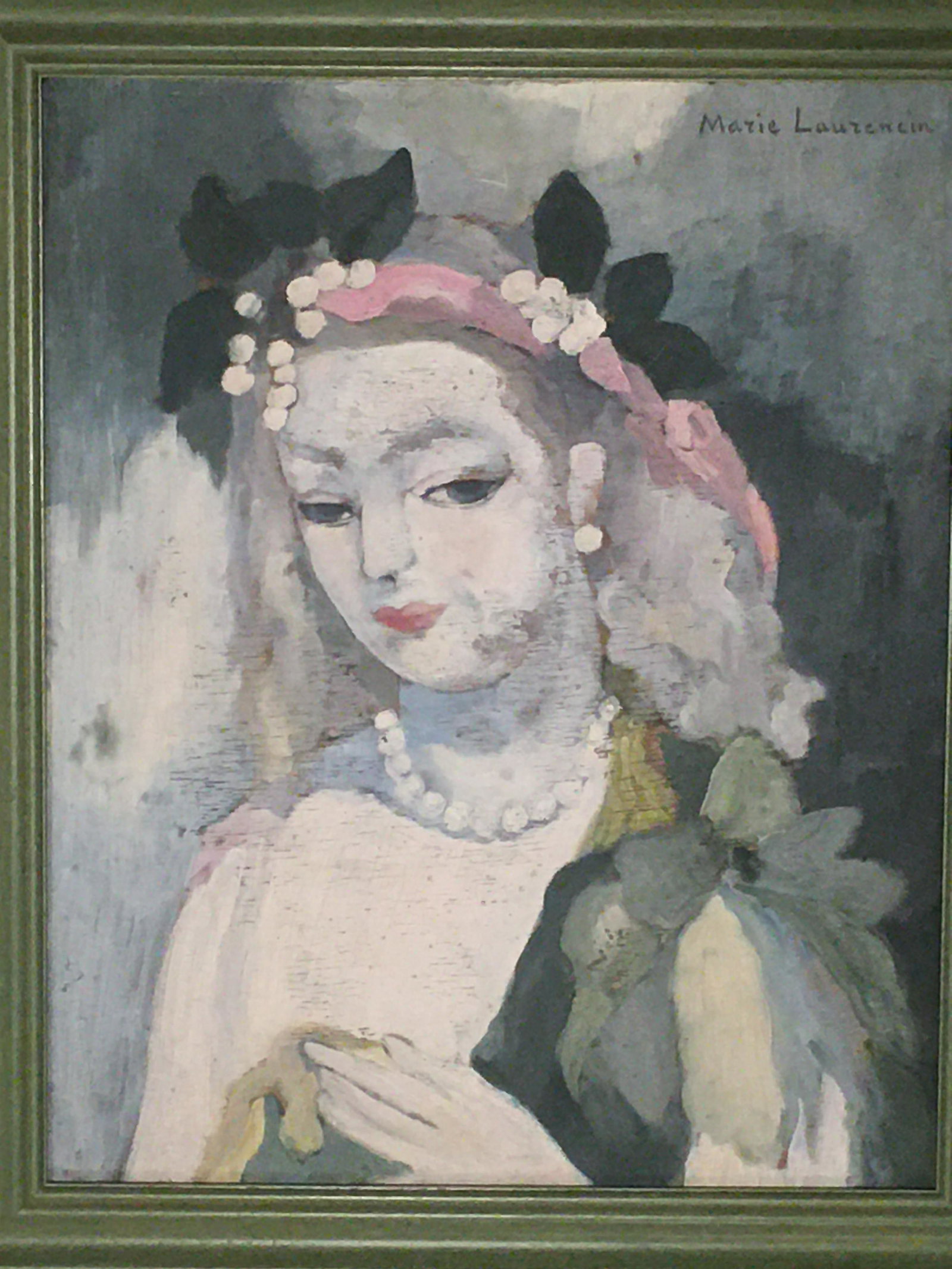 MARIE LAURENCIN 1883-1956 FRENCH OIL PAINTING OF LADY ON BOARD (1 of 6)