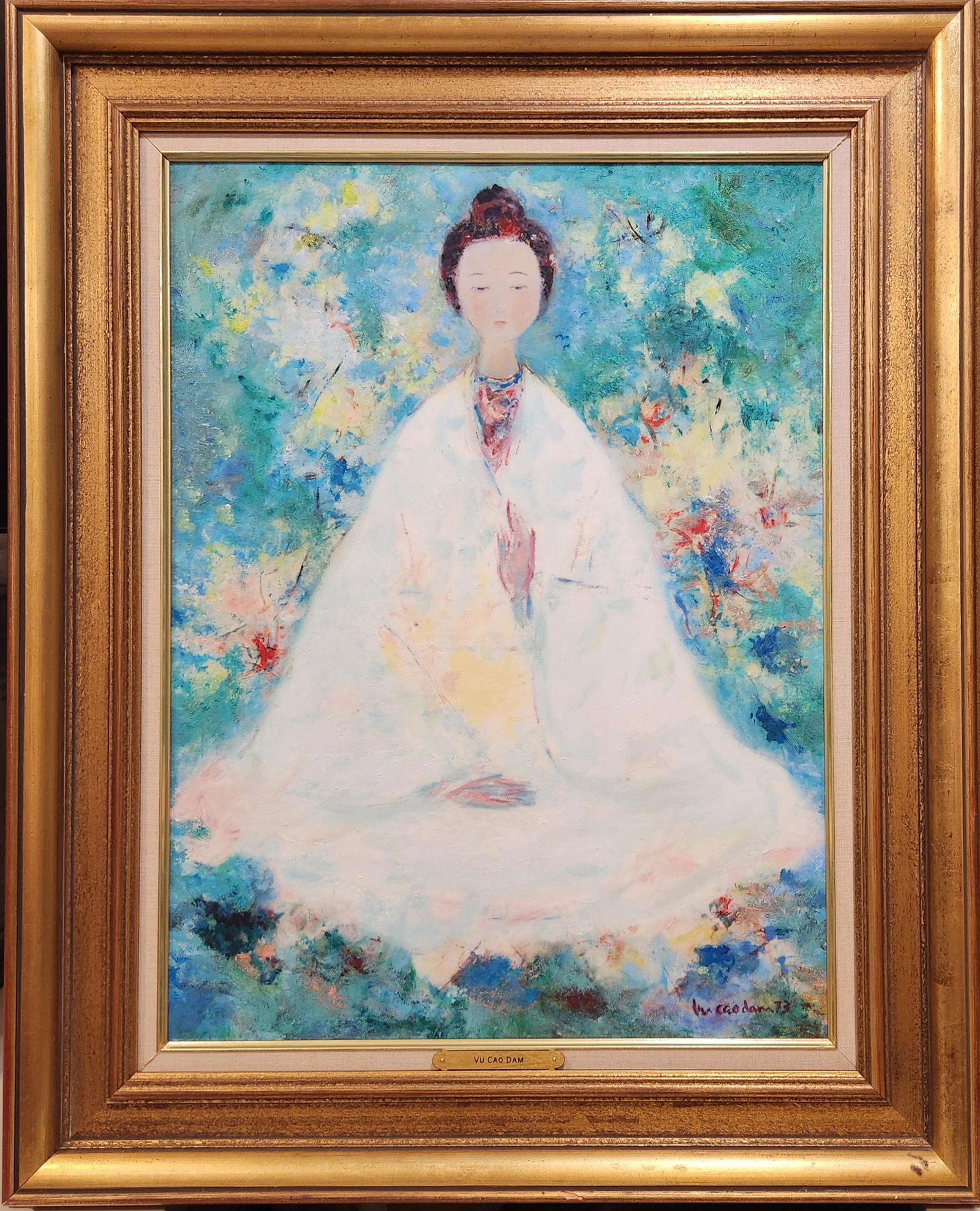 VU CAO DAM 1908-2000 VIETNAMESE OIL PAINTING ON CANVAS LADY PORTRAIT (1 of 6)