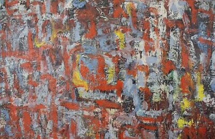 GEORGE CHANN 1913-1995 CHEN YINPING OIL PAINTING ON CANVAS ABSTRACT (1 of 9)
