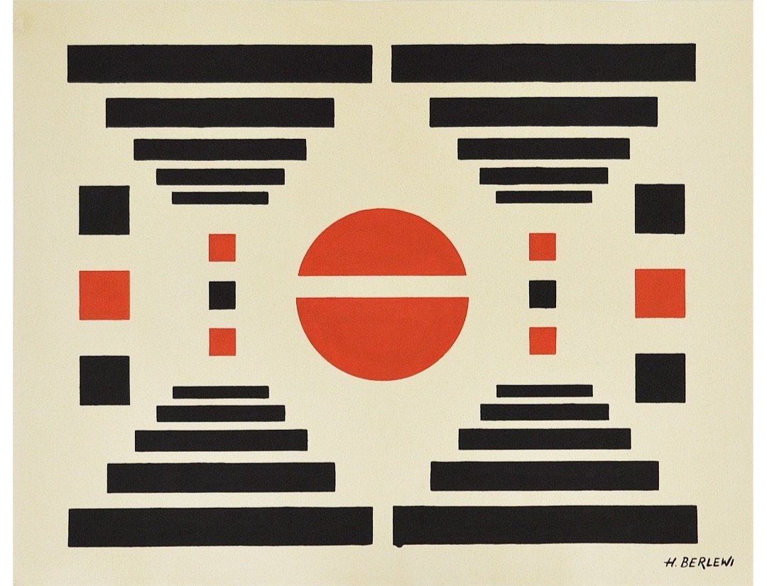 HENRYK BERLEWI 1894-1967 POLISH ACRYLIC PAINTING ON PAPER (1 of 1)