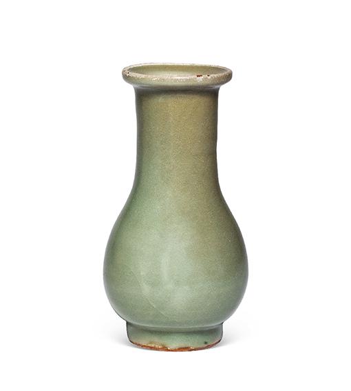 CHINESE PORCELAIN CELADON GLAZE WIDE NECK VASE: CHINESE PORCELAIN CELADON GLAZE WIDE NECK VASE. Diam. 15cm. Shipping cost $30 to US 48 states and $100 for oversea International delivery. Local pickup at our office available but need pay NC tax and
