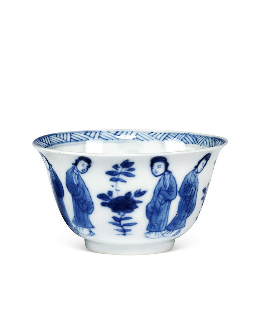 CHINESE PORCELAIN BLUE AND WHITE BEAUTY TEA CUP: CHINESE PORCELAIN BLUE AND WHITE BEAUTY TEA CUP. Diam. 6.6cm. Shipping cost $200 to US 48 states and $600 for oversea International delivery. Local pickup at our office available but need pay NC tax a