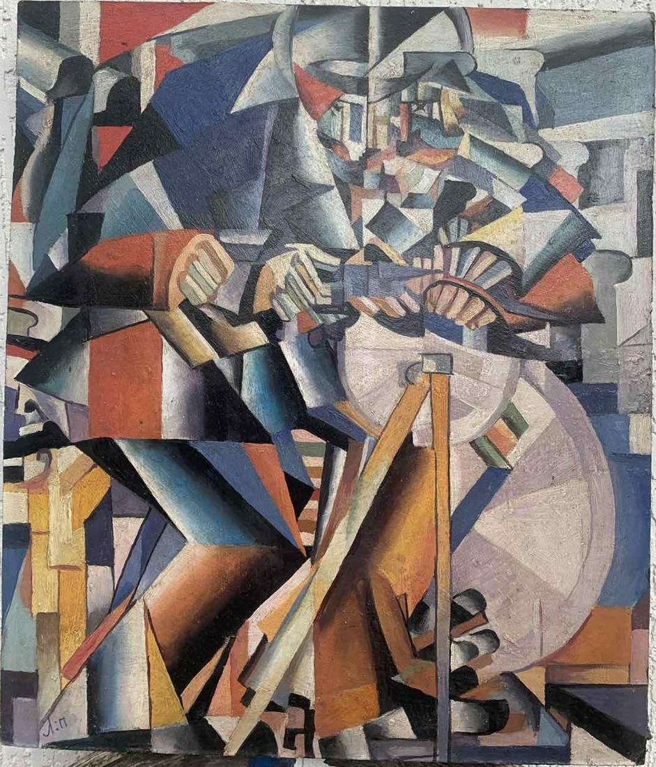 LIUBOV SERGEEVNA POPOVA 1889-1924 RUSSIAN CUBISM OIL ABSTRACT PAINTING ON CANVAS (1 of 8)