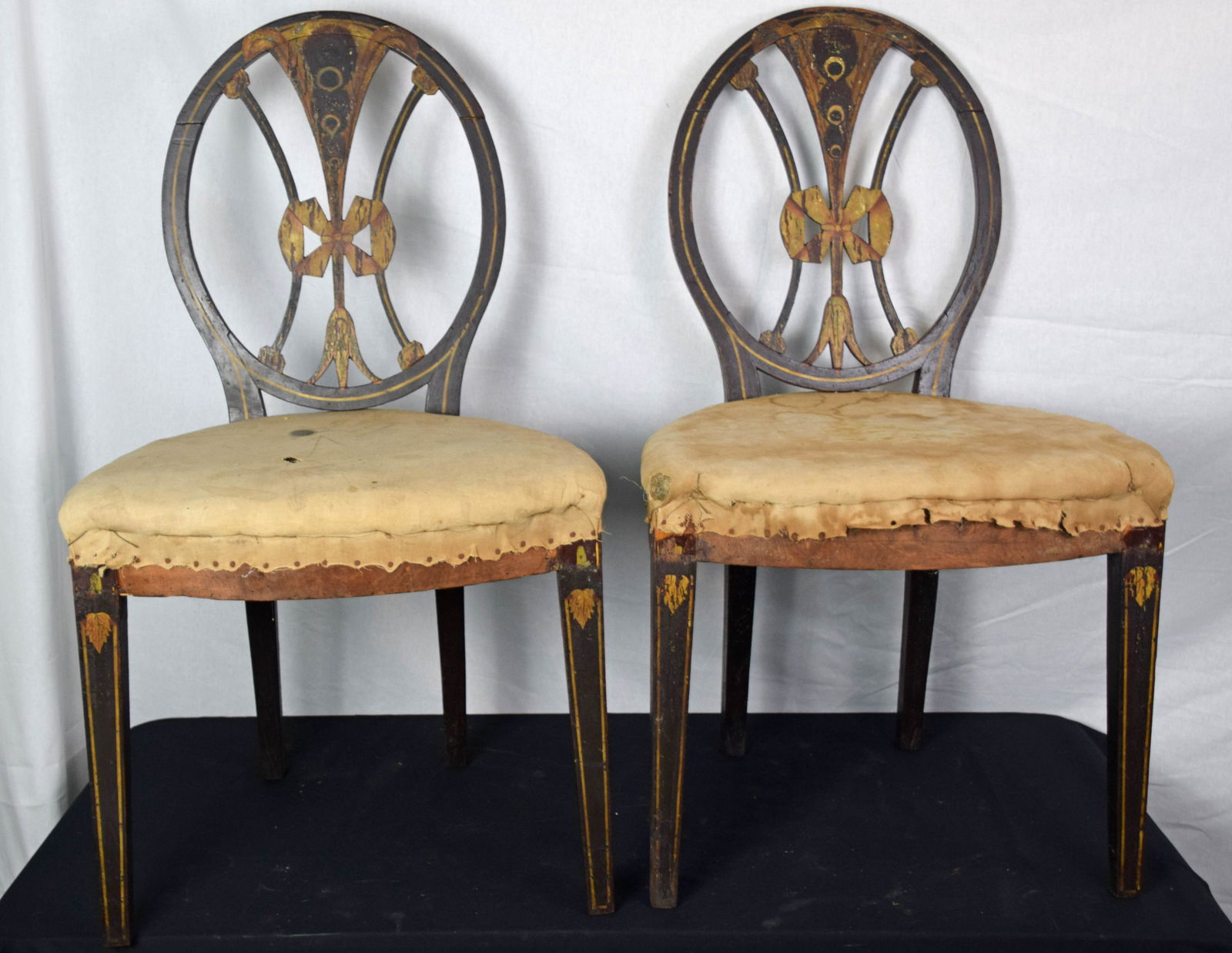 Pair of medallion back stenciled federal Chairs (1 of 4)