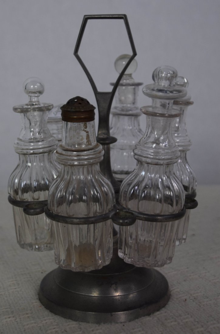 Pewter Cruet Frame attributed to Israel Trask (1 of 4)