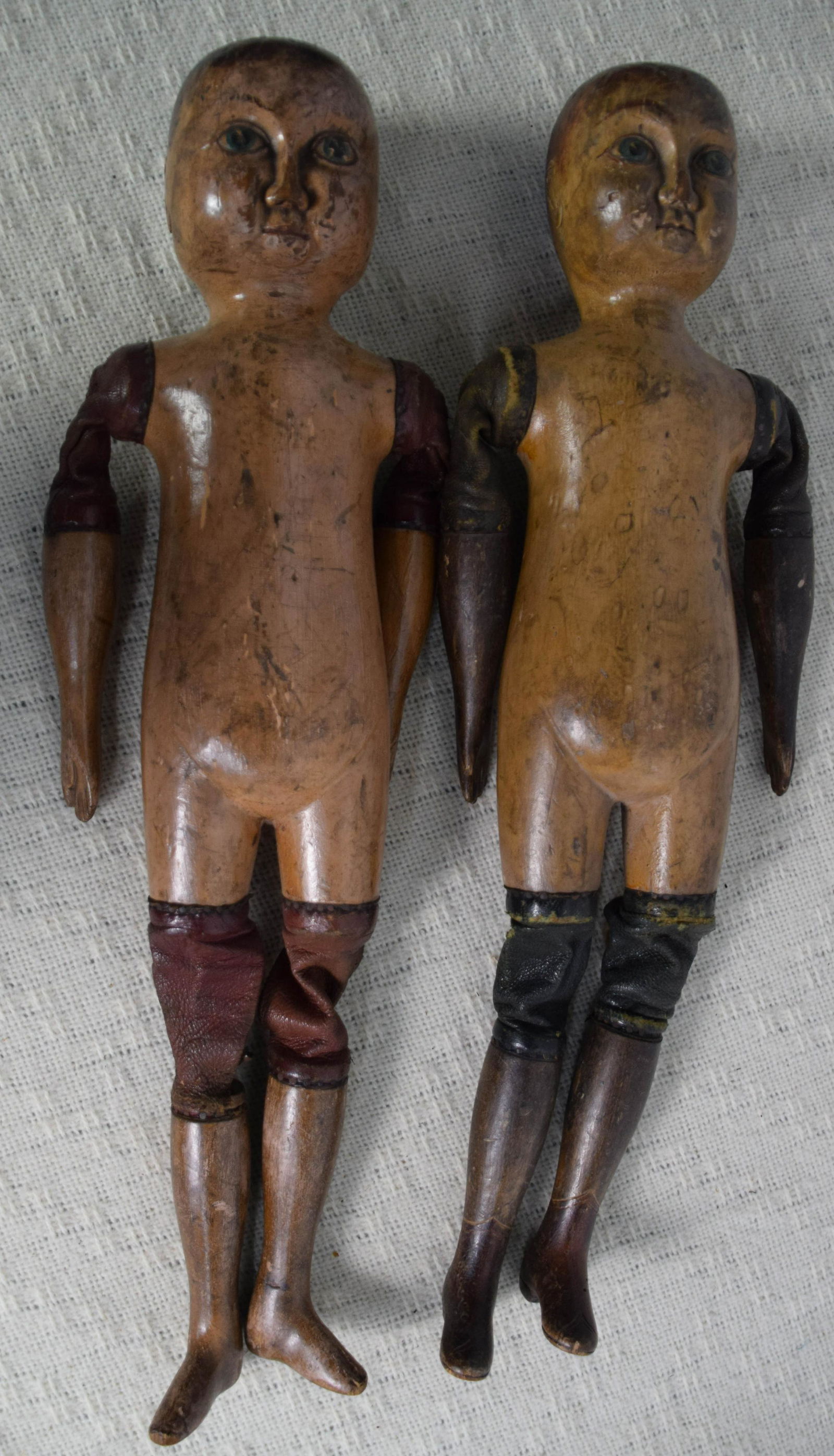Pair of Rare Wooden Dolls (1 of 3)