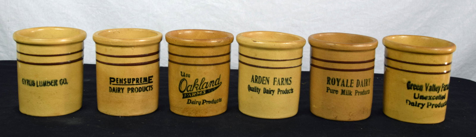 Six Yellowware Dairy Crocks (1 of 3)