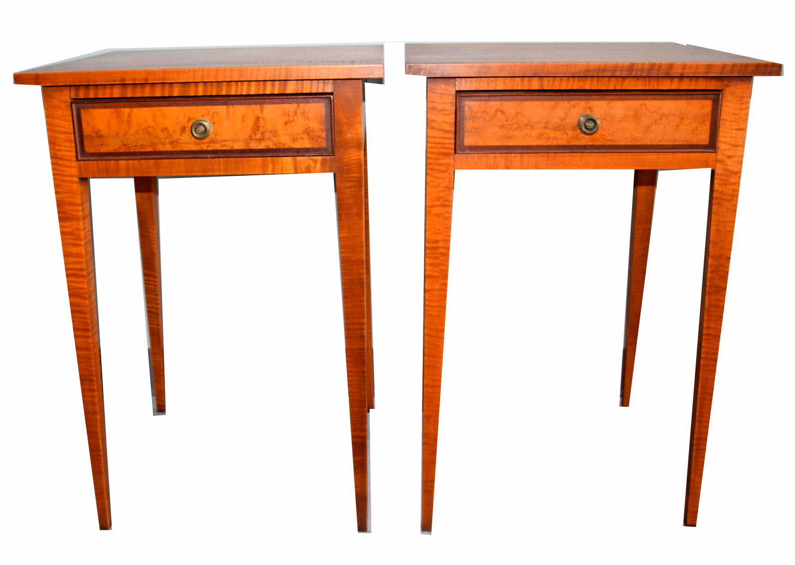 Pair of Eldred Wheeler Inlaid Hepplewhite Style Stands (1 of 7)