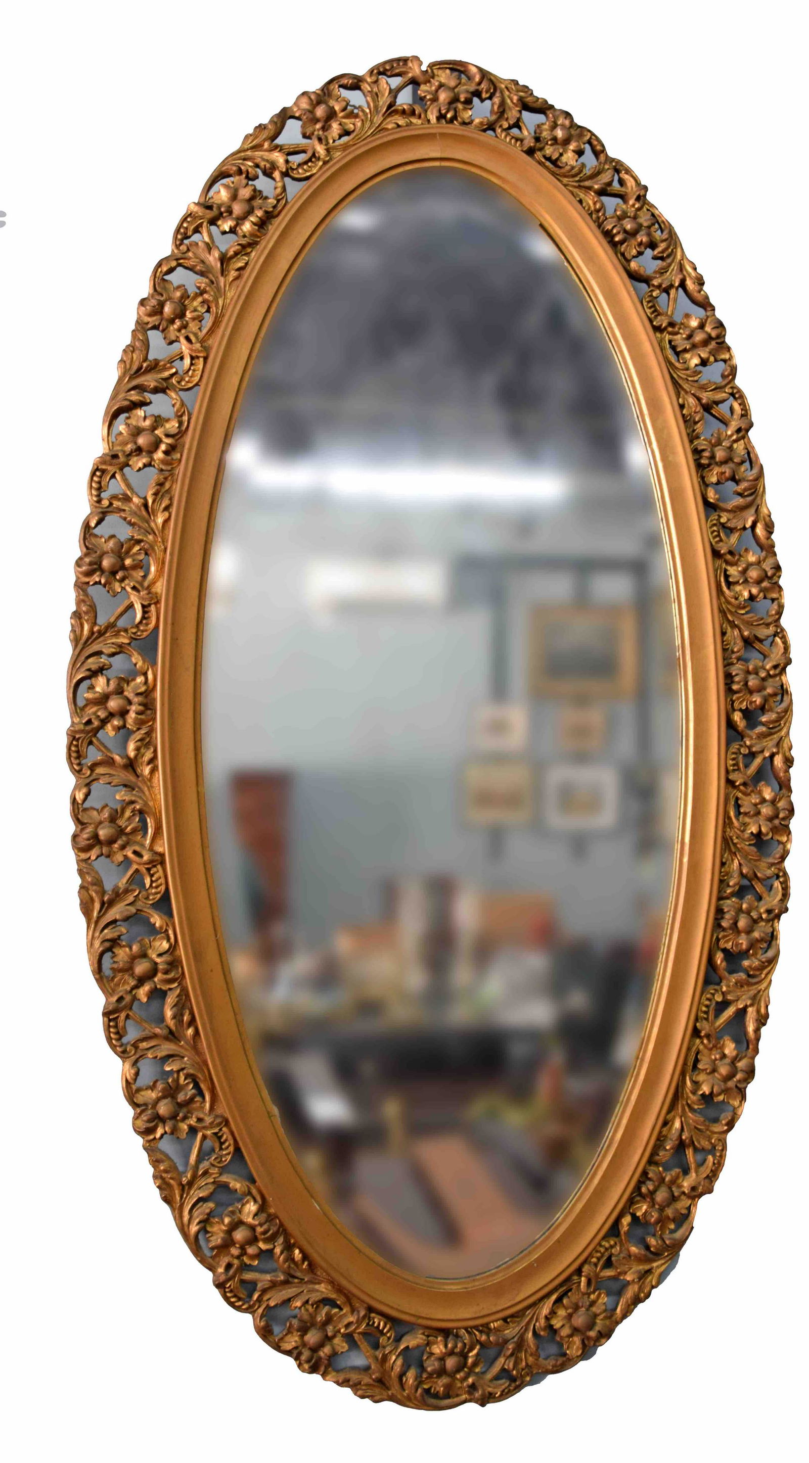 Large Victorian Oval Mirror (1 of 3)
