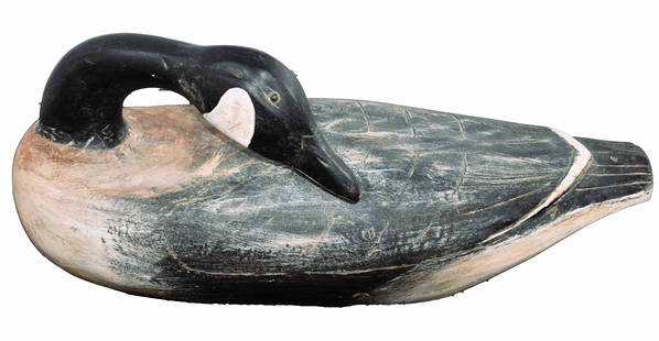 Walker Decoy: Large carved wooden decoy signed on bottom, Hank Walker.Dimensions 22" Length x 12" Height x 7" Width