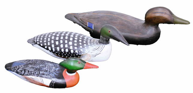 Three Walker Decoys: Three Hank Walker decoys. Dimensions: 12", 15" and 19" Lengths