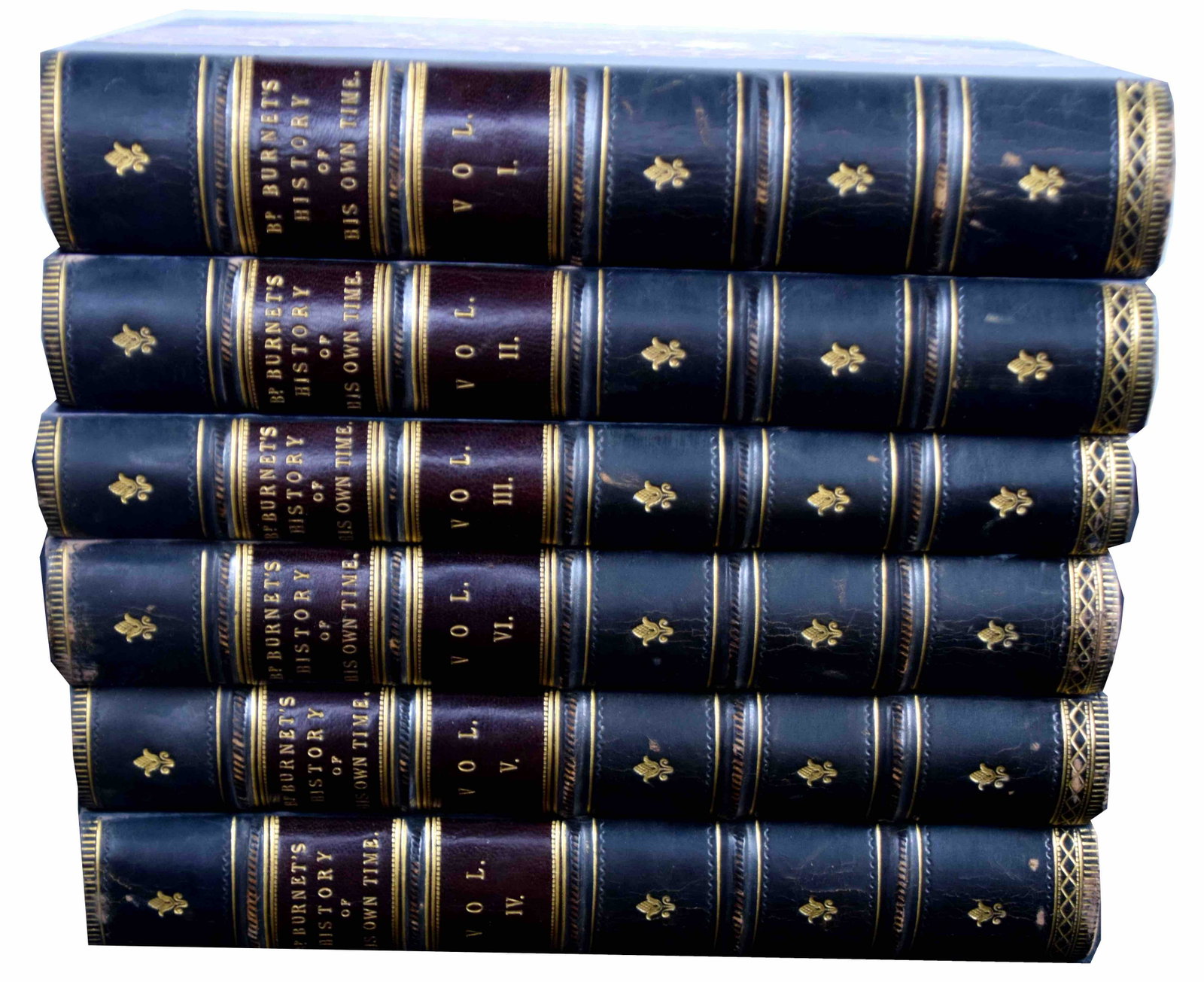 BP Burnet's History of His Own Time: Bishop Burnet , History of His Own Time, 6 vol. Oxford, 1823. With notes by the Earls of Dartmouth and Hardwicke as well as Swift. Marbled boards and edges.
