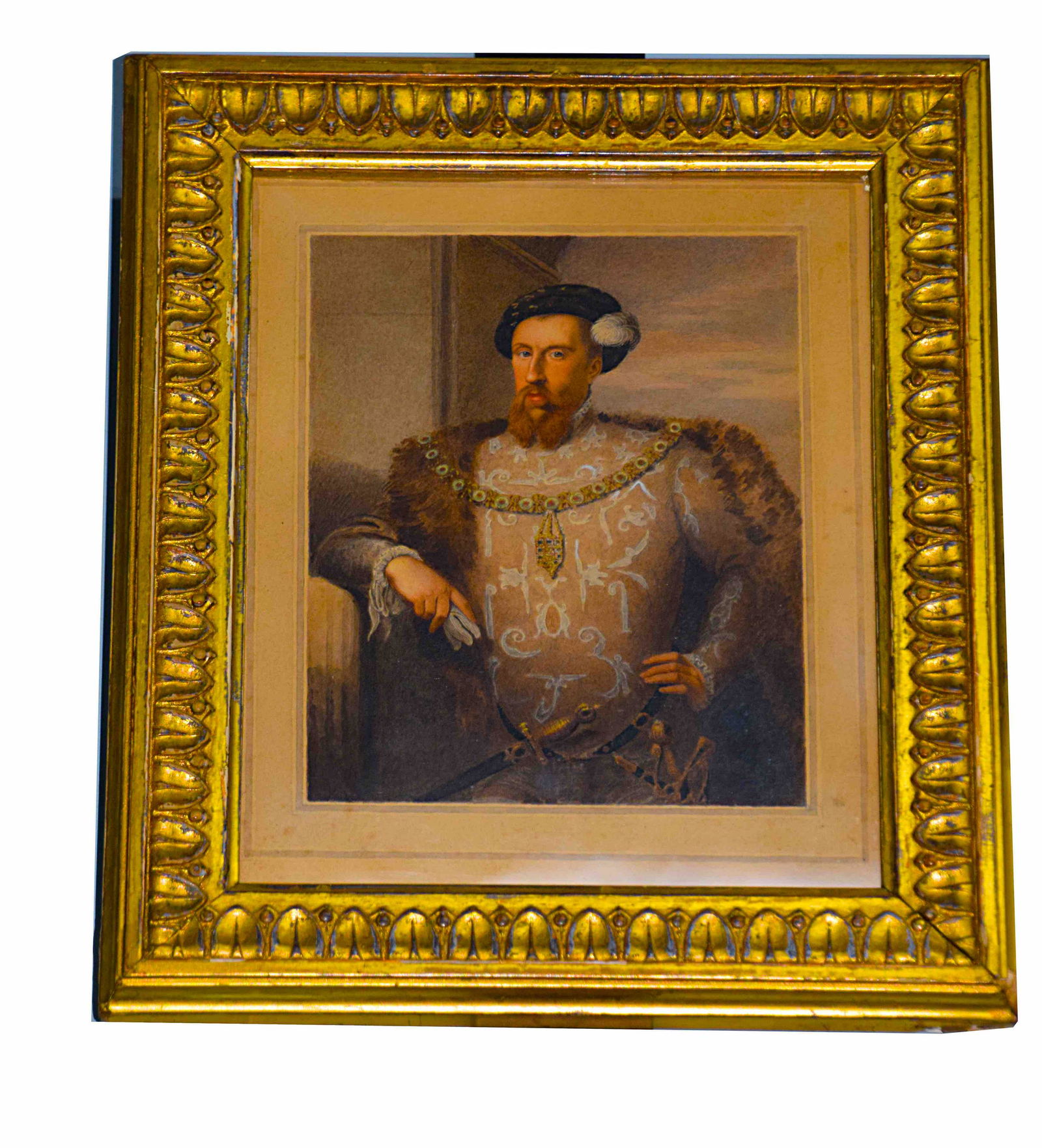 William Haines Watercolor: Watercolor portrait of the Earl of Surrey painted in 1814 from an older portrait from the 16th century. William Haines (1778 - 1848) was active/lived in United States. William Haines is known as an en