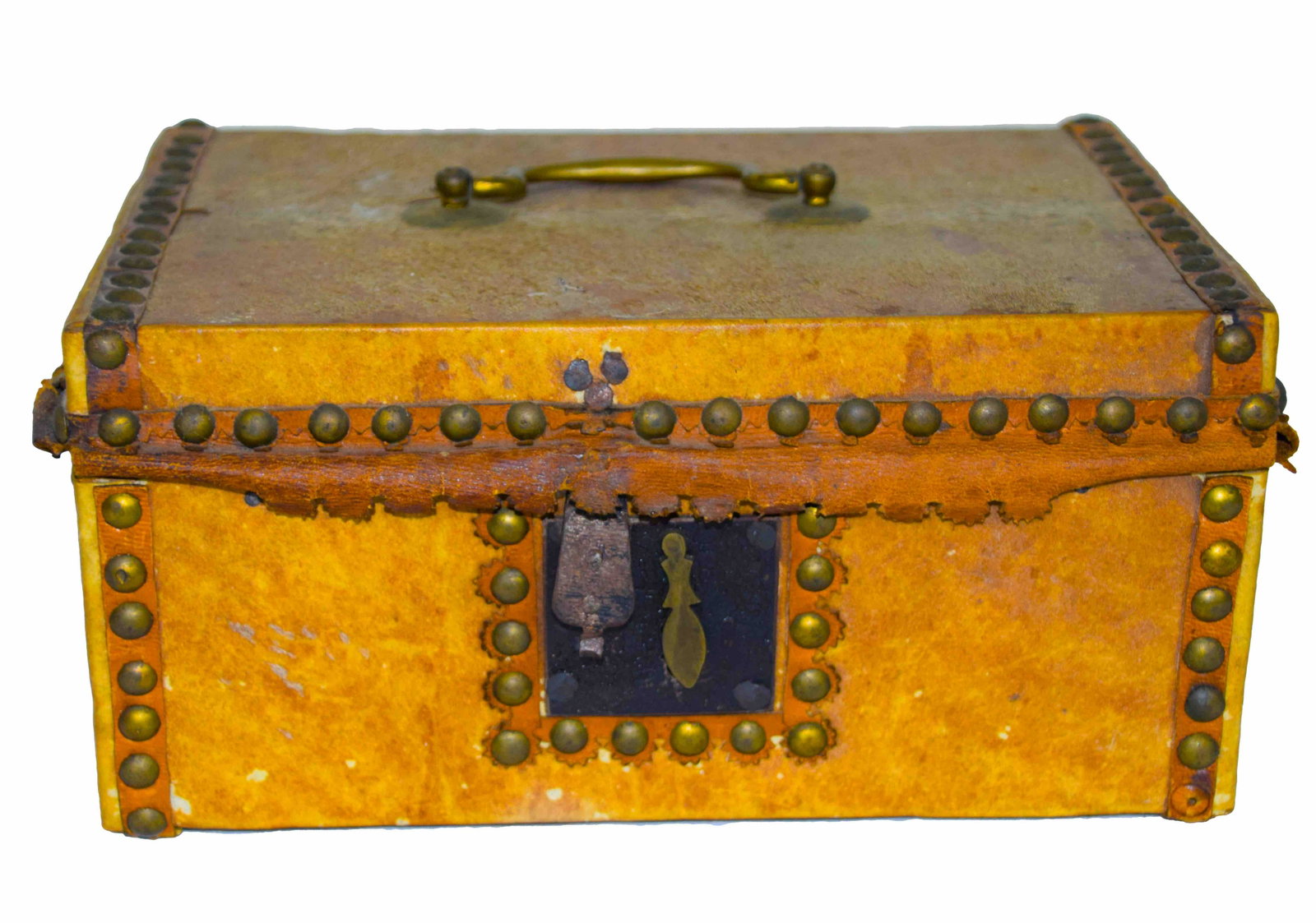 Deed Box: Early deed box from Hillsboro NH label with ephemera pertaining to the Frost family. Dimensions: 5" Height x 10" Length
