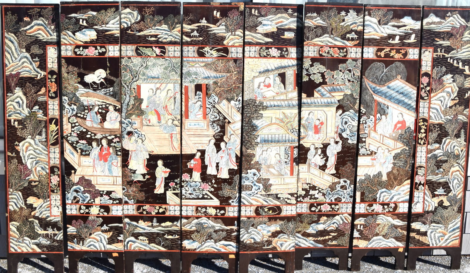 Chinese Coromandel 8 Panel Screen (1 of 8)