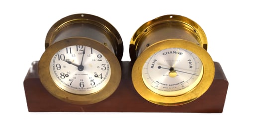 Seth Thomas Ships Clock and Barometer