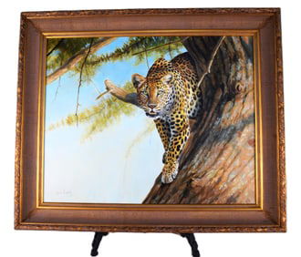 Grant Hacking Oil Painting Of A Leopard
