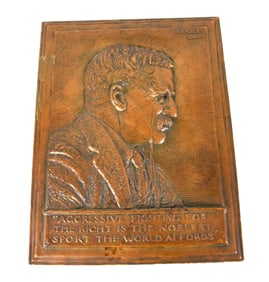 Bronze Teddy Roosevelt Plaque