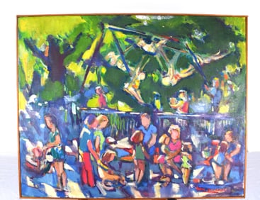Aaron Berkman Oil Painting Of A Playground