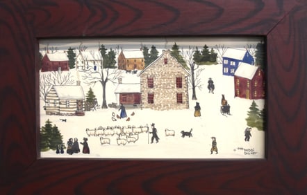 Folk Art Winter Scene
