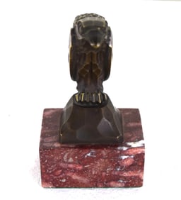 Bronze Raven On Red Marble