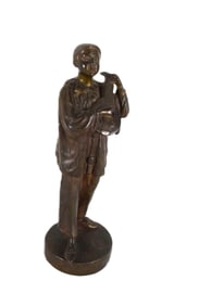 Signed Bronze Mandolin Player