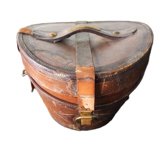 Leather Hat Box With Hat