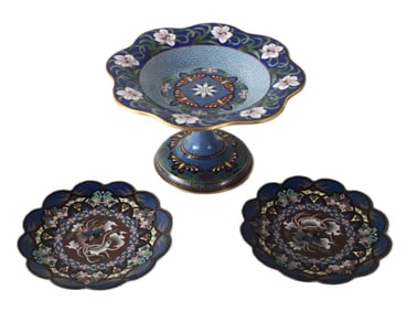 Three Piece Cloisonne Lot