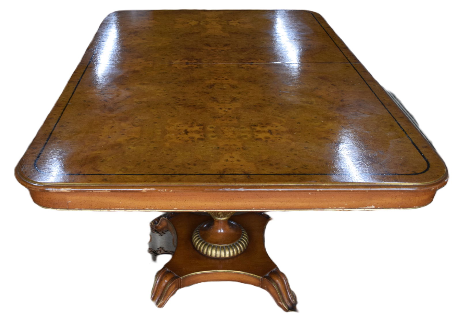Burl Walnut Classical Conference Table With Eight Dinning Room Chairs (1 of 8)