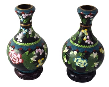 Pair of Cloisonne Vases