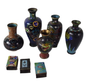 Eight Piece Cloisonne Lot