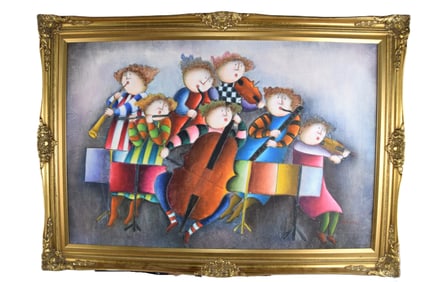 Child Orchestra Oil Painting
