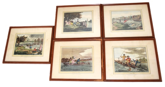 Five Fishing Engravings