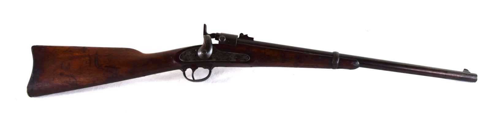 Civil War 1864 Joslyn Carbine: Joslyn Model 1864 Carbine, serial number 6667, 52 rim fire with a 22" round barrel and single barrel band. Inspector stampings on left side of stock, lock markings-Joslyn Fire Arms Co/Stonington Conn/