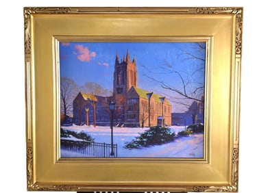 Dunlay Oil Painting Of  A Boston Church