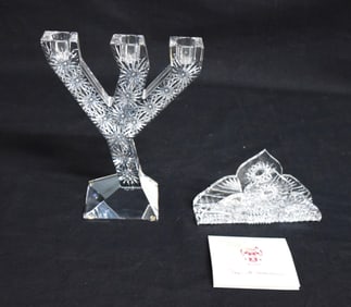 Pepi Herrmann Crystal Candelabra And Letter Holder