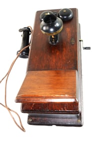 Antique Oak Wall Phone