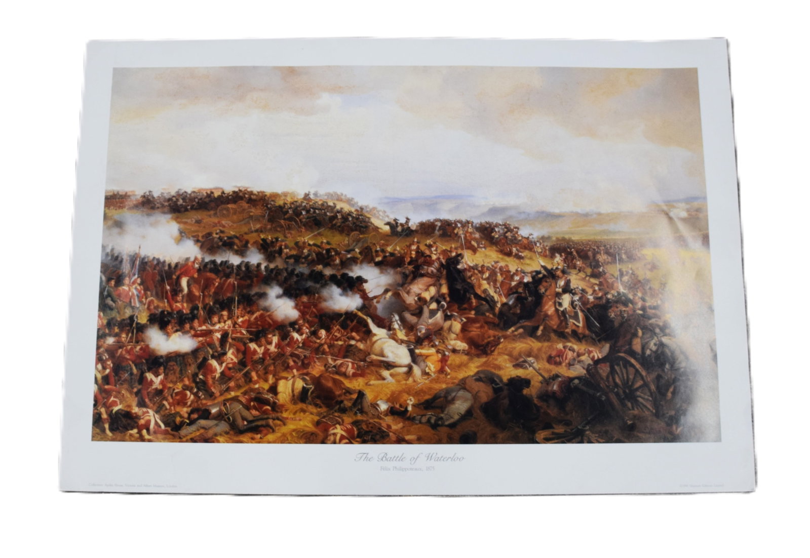 Waterloo Signed Lithograph Lot: Three signed lithographs (239 of 850) of the Waterloo battlefield-1990 print of Waterloo from Felix Philippteaux, (22" x 32"), Signed and numbered "The Final Gamble", " The Iron Duke" and "Victory In 