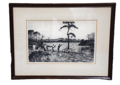 Ripley Etching Of Quail Shooting