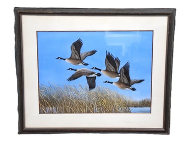 Watercolor Of Flying Geese