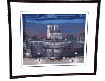 Michael Delacroix Lithograph of Notre Dame
