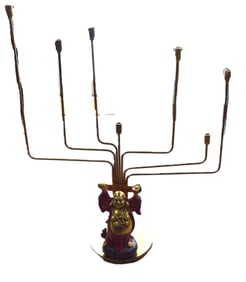 Brass Candelabra with Happy Budha