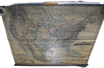 Antique Wall Map Of US