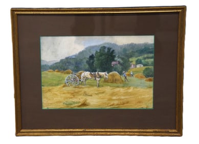 Hay Field Watercolor